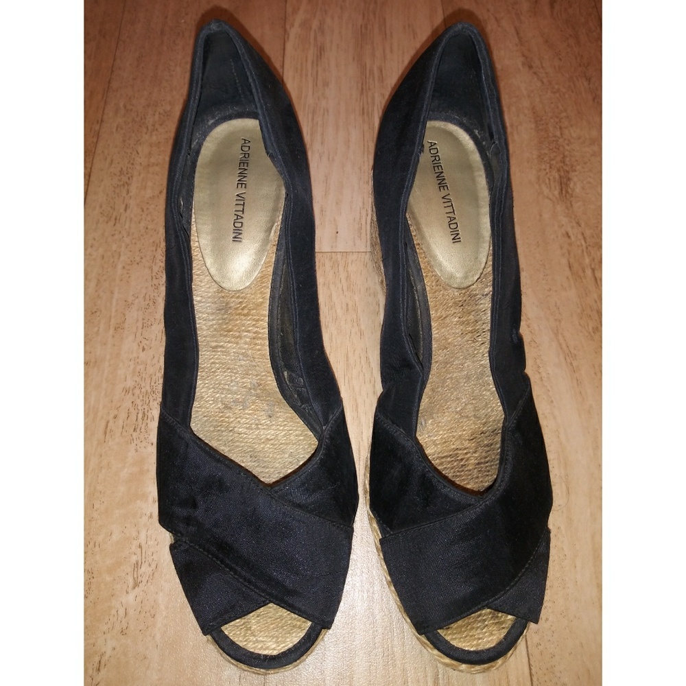 Adrienne Vittadini Wedge Peep Toe Sandals